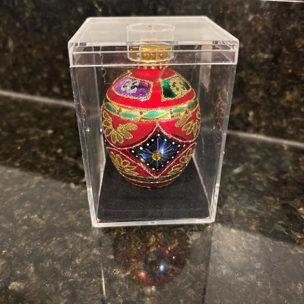 Hand Crafted Glass Ornament in Acrylic Box